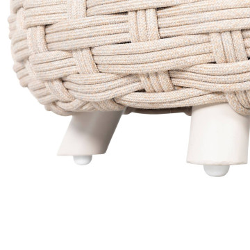 Pouf extérieur maille tressée Obbae lin Hespéride - Le Dépôt Bailleul