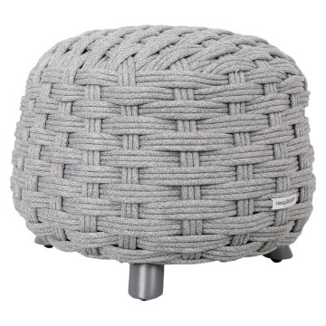 Pouf extérieur maille tressée Obbae graphite Hespéride - Le Dépôt Bailleul