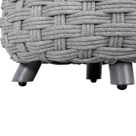 Pouf extérieur maille tressée Obbae graphite Hespéride - Le Dépôt Bailleul