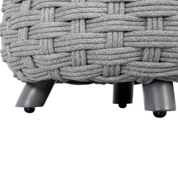 Pouf extérieur maille tressée Obbae graphite Hespéride - Le Dépôt Bailleul