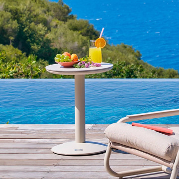 Table d'appoint D40 pierre frittée Soletia argile Hespéride - Le Dépôt Bailleul