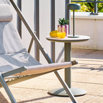 Table d'appoint D40 pierre frittée Soletia vert laurier Hespéride - Le Dépôt Bailleul