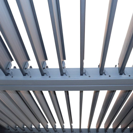 Pergola bioclimatique 3 x 3 m Evonis aluminium et acier Hespéride - Le Dépôt Bailleul