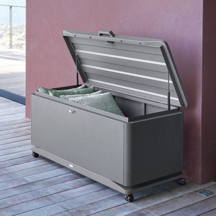 Coffre de rangement extérieur Alumia 450l graphite Hespéride - Le Dépôt Bailleul