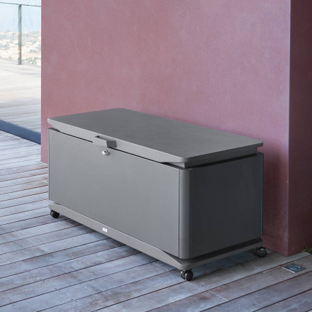 Coffre de rangement extérieur Alumia 450l graphite Hespéride - Le Dépôt Bailleul