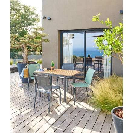 Chaise extérieure Essentia olive/graphite Hespéride - Le Dépôt Bailleul