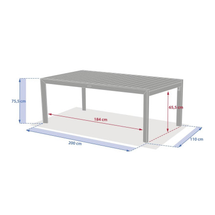 Table extensible 12p Evasion effet bois lin / argile Hespéride - Le Dépôt Bailleul
