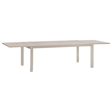 Table extensible 12p Evasion effet bois lin / argile Hespéride - Le Dépôt Bailleul