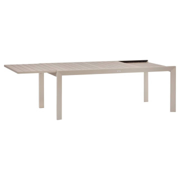 Table extensible 12p Evasion effet bois lin / argile Hespéride - Le Dépôt Bailleul