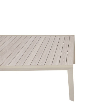 Table extensible 12p Evasion effet bois lin / argile Hespéride - Le Dépôt Bailleul