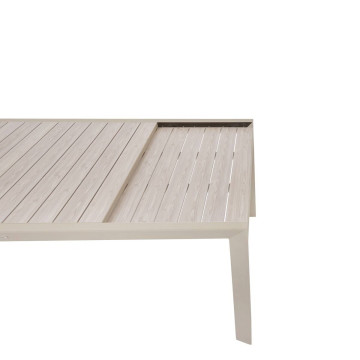 Table extensible 12p Evasion effet bois lin / argile Hespéride - Le Dépôt Bailleul