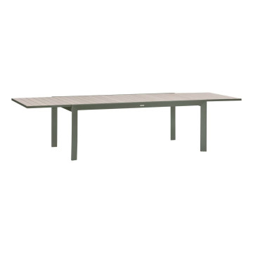 Table extensible 12p Evasion effet bois lin / laurier Hespéride - Le Dépôt Bailleul
