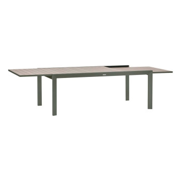 Table extensible 12p Evasion effet bois lin / laurier Hespéride - Le Dépôt Bailleul