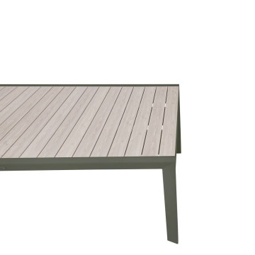 Table extensible 12p Evasion effet bois lin / laurier Hespéride - Le Dépôt Bailleul