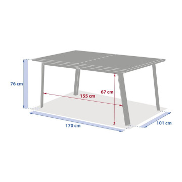 Table extensible 10p Pavane effet bois truffe / graphite Hespéride - Le Dépôt Bailleul