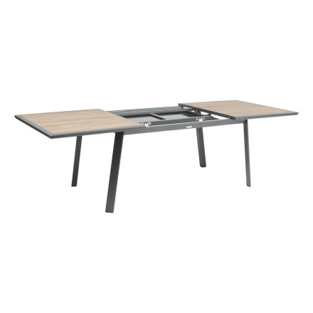 Table extensible 10p Pavane effet bois truffe / graphite Hespéride - Le Dépôt Bailleul