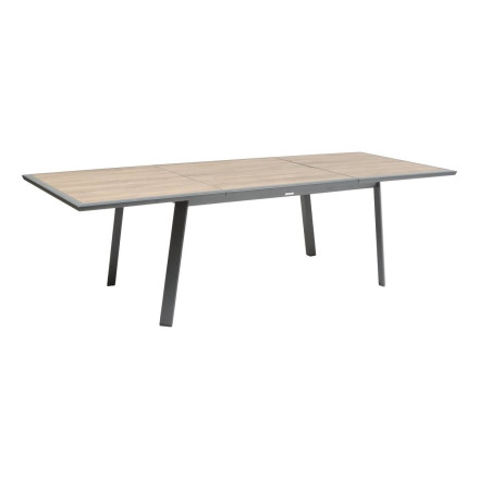 Table extensible 10p Pavane effet bois truffe / graphite Hespéride - Le Dépôt Bailleul