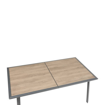 Table extensible 10p Pavane effet bois truffe / graphite Hespéride - Le Dépôt Bailleul