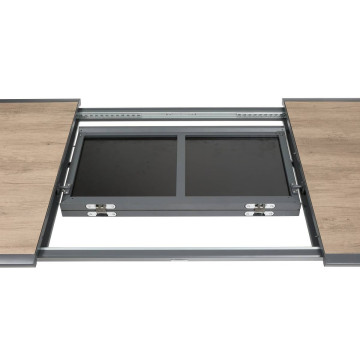 Table extensible 10p Pavane effet bois truffe / graphite Hespéride - Le Dépôt Bailleul