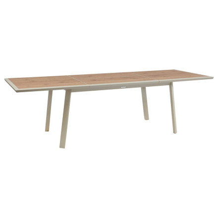 Table extensible 10p Pavane effet bois malt / argile Hespéride - Le Dépôt Bailleul