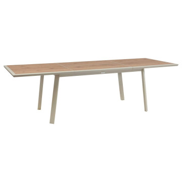 Table extensible 10p Pavane effet bois malt / argile Hespéride - Le Dépôt Bailleul