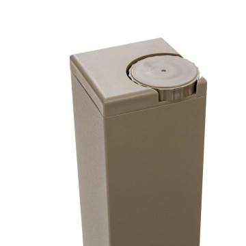 Table extérieure extensible 8 places Piazza verre imprimé truffe café Hespéride - Le Dépôt Bailleul