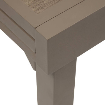 Table extérieure extensible 8 places Piazza verre imprimé truffe café Hespéride - Le Dépôt Bailleul