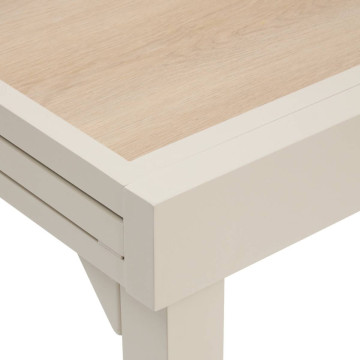 Table extérieure extensible 8 places Piazza verre imprimé épeautre argile Hespéride - Le Dépôt Bailleul