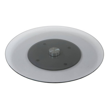 Plateau D45 tournant rond en verre trempé fumé Hespéride - Le Dépôt Bailleul