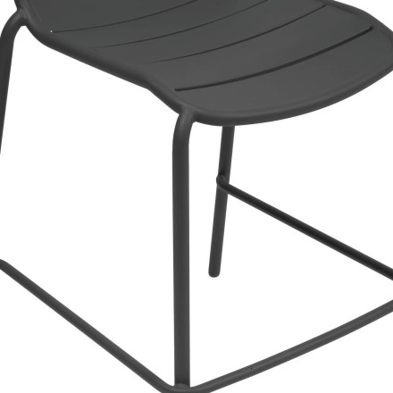 Chaise haute de bar Alegoria acier graphite Hespéride  - Le Dépôt Bailleul