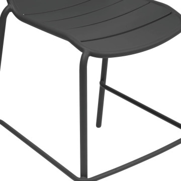 Chaise haute de bar Alegoria acier graphite Hespéride  - Le Dépôt Bailleul