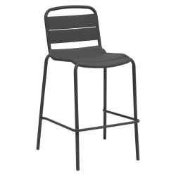 Chaise haute de bar Alegoria acier graphite Hespéride  - Le Dépôt Bailleul