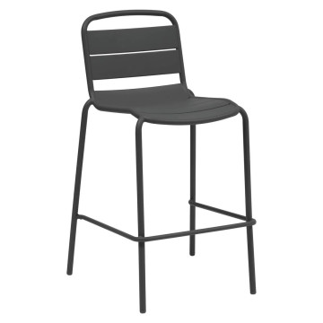 Chaise haute de bar Alegoria acier graphite Hespéride  - Le Dépôt Bailleul
