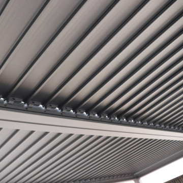 Pergola bioclimatique Evonis 4 x 3 m aluminium et acier graphite Hespéride - Le Dépôt Bailleul