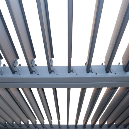 Pergola bioclimatique Evonis 4 x 3 m aluminium et acier graphite Hespéride - Le Dépôt Bailleul