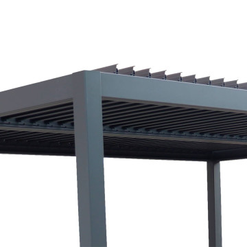 Pergola bioclimatique Evonis 4 x 3 m aluminium et acier graphite Hespéride - Le Dépôt Bailleul