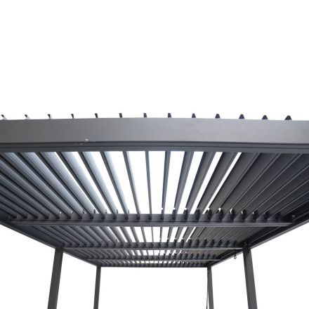 Pergola bioclimatique Evonis 6 x 3 m aluminium et acier graphite Hespéride- Le Dépôt Bailleul