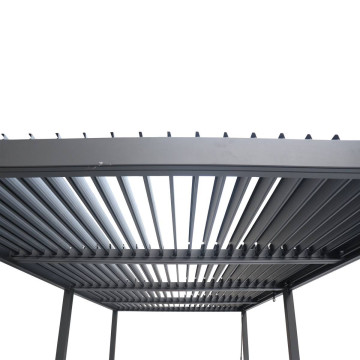 Pergola bioclimatique Evonis 6 x 3 m aluminium et acier graphite Hespéride- Le Dépôt Bailleul