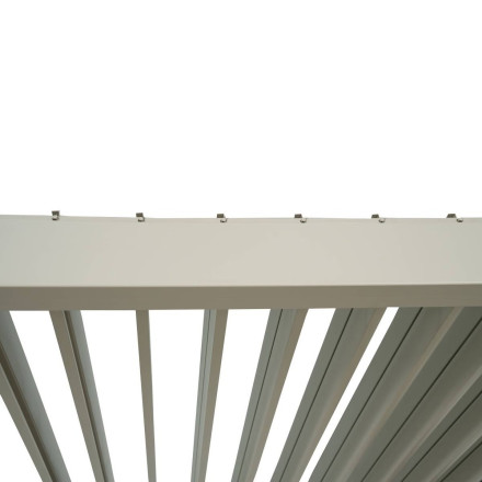 Pergola bioclimatique Evora électrique 6 x 3 m aluminium argile Hespéride - Le Dépôt Bailleul