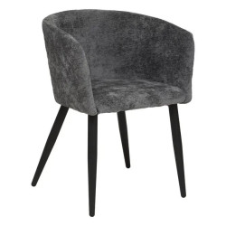 Fauteuil repas tissu chenille gris Marlo Atmosphera - Le Dépôt Bailleul