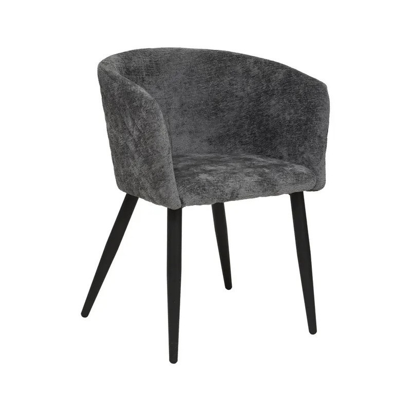 Fauteuil repas tissu chenille gris Marlo Atmosphera - Le Dépôt Bailleul