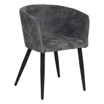 Fauteuil repas tissu chenille gris Marlo Atmosphera - Le Dépôt Bailleul