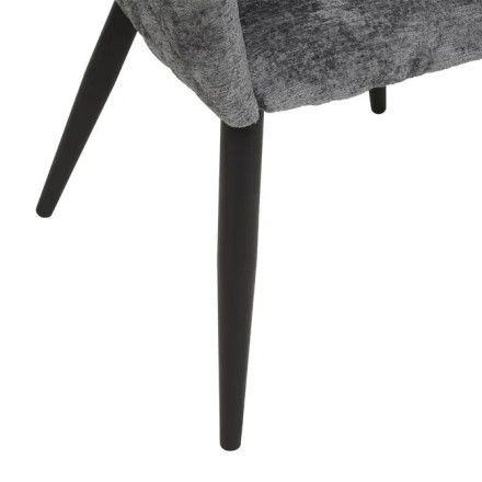 Fauteuil repas tissu chenille gris Marlo Atmosphera - Le Dépôt Bailleul