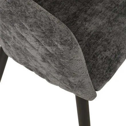 Fauteuil repas tissu chenille gris Marlo Atmosphera - Le Dépôt Bailleul