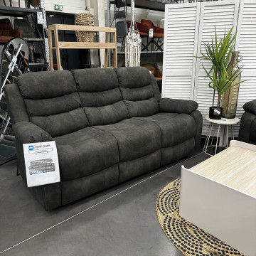 Canapé 3 places Jules simili gris Takasit - Le Dépôt Bailleul