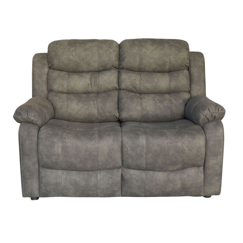 Canapé 2 places Jules simili gris Takasit - Le Dépôt Bailleul