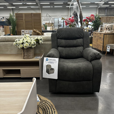 Fauteuil 1 place Jules simili gris Takasit - Le Dépôt Bailleul