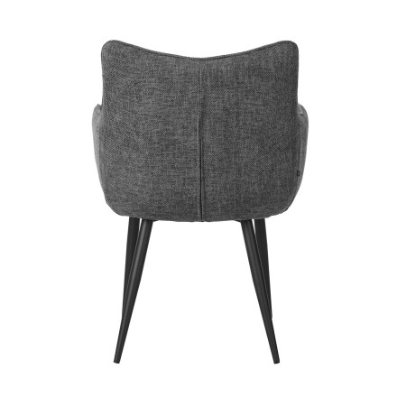 Fauteuil repas Lucas tissu gris pieds métal - Le Dépôt Bailleul