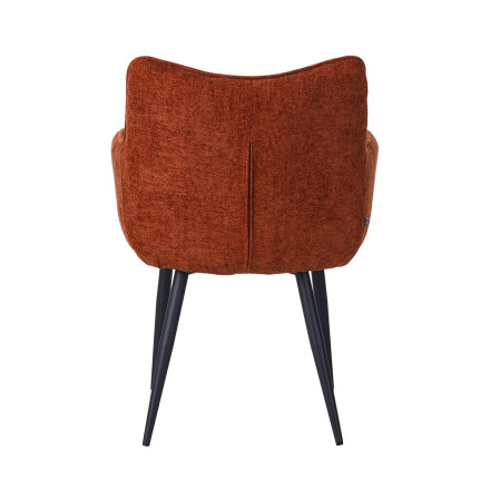Fauteuil repas Lucas tissu terracotta pieds métal - Le Dépôt Bailleul