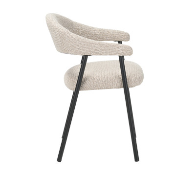 Chaise repas Mathia beige structure noir Takasit - Le Dépôt Bailleul